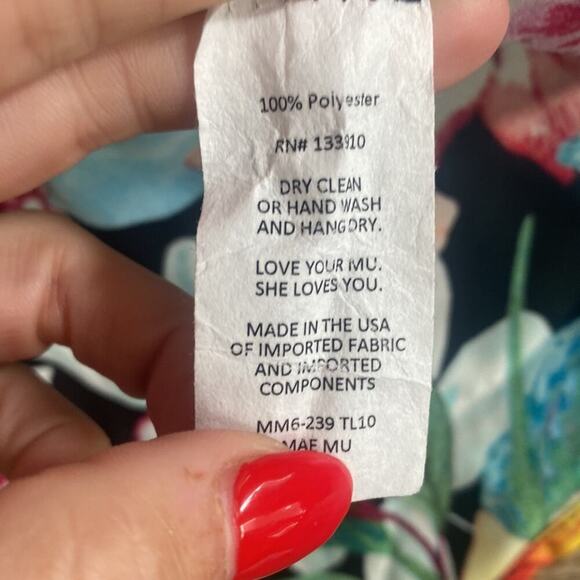 Show Me Your Mumu Mae Mu Floral Tropical Print Semi Sheer Cover Up Sz S - Picture 5 of 7